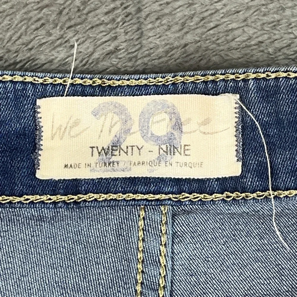 We The Free by Free People Flare Jeans Womens 29 Blue Denim Raw Hem Bell Bottom